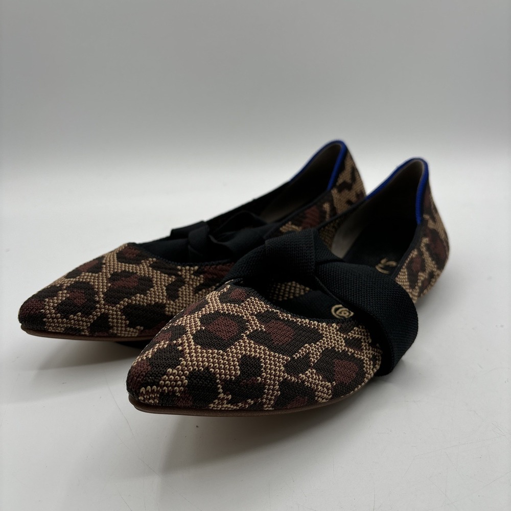 Rothys The Mary Jane Flats Womens Size 9 Wildcat Leopard Print Pointed Toe Shoes